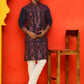 Embroidered & Sequins Kurta Set For Men ( JOKP P 5226 Navy )