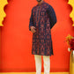 Embroidered & Sequins Kurta Set For Men ( JOKP P 5226 Navy )