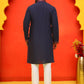 Embroidered & Sequins Kurta Set For Men ( JOKP P 5226 Navy )