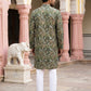 Silk Blend Floral Embroidered Kurta Pyjama Set