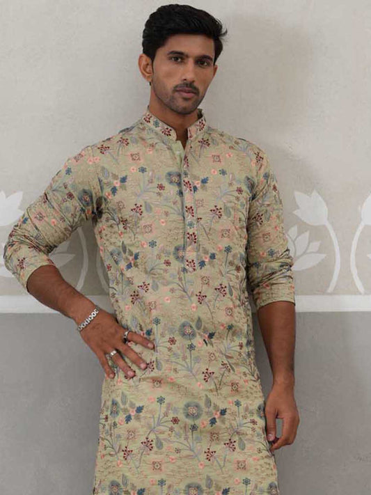 Embroidered Kurta Set For Men ( JOKP P 5227 P 5227Pista ) [FF] [E-3-4]