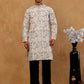 Silk Blend Floral Embroidered Kurta With Korean Pants ( JOKP PJ11B B 5227 White )
