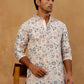 Silk Blend Floral Embroidered Kurta With Korean Pants ( JOKP PJ11B B 5227 White )