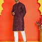Embroidered Kurta Set For Men ( JOKP P 5228 Purple )