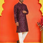 Embroidered Kurta Set For Men ( JOKP P 5228 Purple )