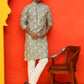 Men's Embroidered Kurta Pyjama ( JOKP P 5229 Pista )