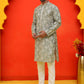 Men's Embroidered Kurta Pyjama ( JOKP P 5229 Pista )