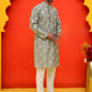 Men's Embroidered Kurta Pyjama ( JOKP P 5229 Pista )
