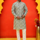 Men's Embroidered Kurta Pyjama ( JOKP P 5229 Pista )