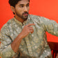 Men's Embroidered Kurta Pyjama ( JOKP P 5229 Pista )