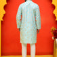 Men's Embroidered Kurta Pyjama ( JOKP P 5229 Sky )