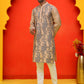 Embroidered & Sequins Kurta Set For Men ( JOKP P 5230 Beige )