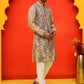 Embroidered & Sequins Kurta Set For Men ( JOKP P 5230 Beige )