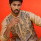 Embroidered & Sequins Kurta Set For Men ( JOKP P 5230 Beige )