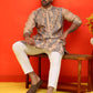 Embroidered & Sequins Kurta Set For Men ( JOKP P 5230 Beige )