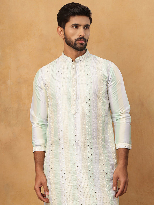 Embroidered and mirror work straight Kurta Set For Men, (JOKP 5231 Multi ) [FF] [D-2]