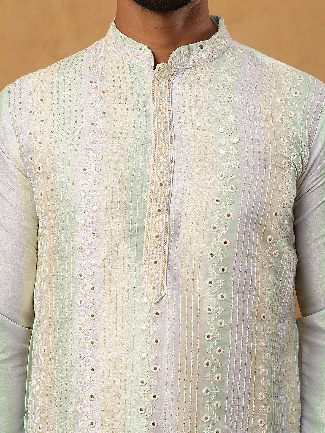 Embroidered and mirror work straight Kurta Set For Men, (JOKP 5231 Multi ) [FF] [D-2]