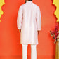 Embroidered and mirror work straight Kurta Set For Men ( JOKP P 5231 Peach )