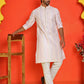Embroidered and mirror work straight Kurta Set For Men ( JOKP P 5231 Peach )