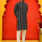 Self Design Cotton Straight Kurta Set ( JOKP P 5232 Black )