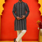 Self Design Cotton Straight Kurta Set ( JOKP P 5232 Black )