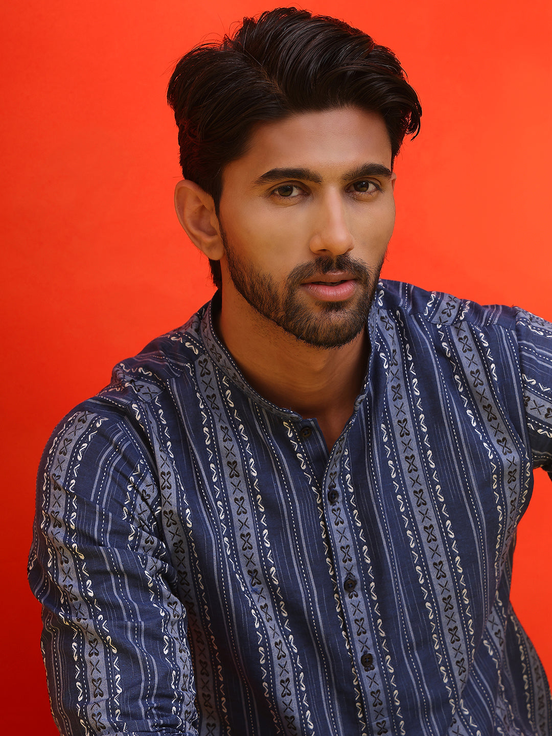 Self Design Cotton Straight Kurta Set ( JOKP P 5232 Blue )