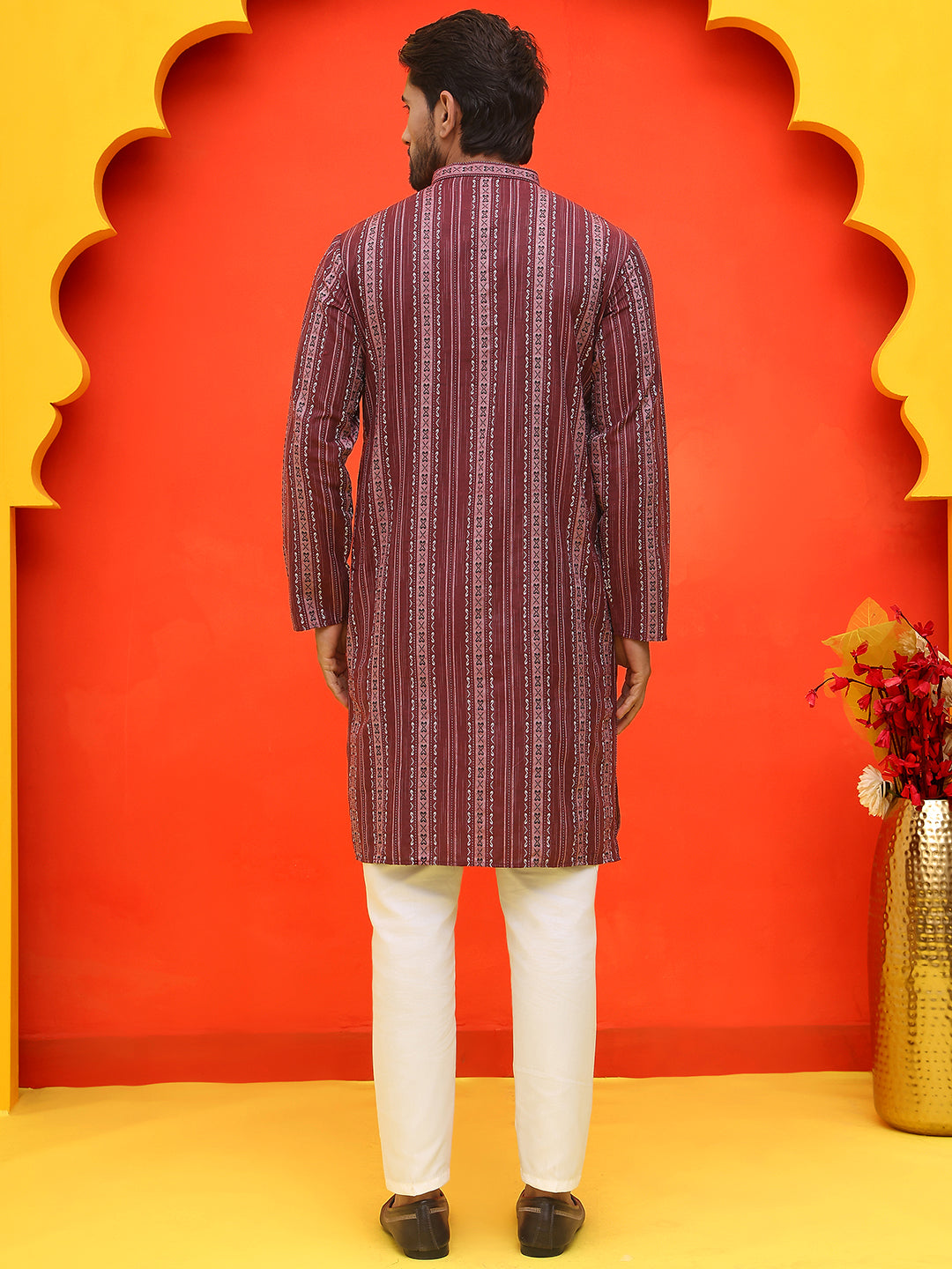 Self Design Cotton Straight Kurta Set ( JOKP P 5232 Maroon )