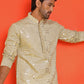 Embroidered & Sequins Kurta Pyjama ( JOKP P 5233 Pista )
