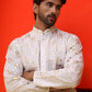 Embroidered & Sequins Kurta Pyjama ( JOKP P 5233 White )