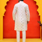 Embroidered & Sequins Kurta Pyjama ( JOKP P 5233 White )