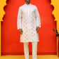 Embroidered & Sequins Kurta Pyjama ( JOKP P 5233 White )