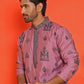 Embroidered Silk Blend Kurta Pyjama Set ( JOKP B-P 5234 Magenta )