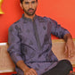 Embroidered Silk Blend Kurta Pyjama Set ( JOKP B-P 5234 Purple )