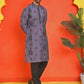 Embroidered Silk Blend Kurta Pyjama Set ( JOKP B-P 5234 Purple )