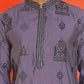 Embroidered Silk Blend Kurta Pyjama Set ( JOKP B-P 5234 Purple )