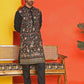 Floral Embroidered Straight Kurta Set ( JOKP B-P 5235 Black )