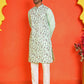 Floral Embroidered Straight Kurta Set ( JOKP P 5236 Sky )