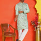 Floral Embroidered Straight Kurta Set ( JOKP P 5236 Sky )