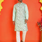 Floral Embroidered Straight Kurta Set ( JOKP P 5236 Sky )
