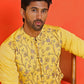 Floral Embroidered Straight Kurta Set ( JOKP P 5236 Yellow )