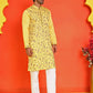 Floral Embroidered Straight Kurta Set ( JOKP P 5236 Yellow )