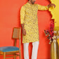 Floral Embroidered Straight Kurta Set ( JOKP P 5236 Yellow )