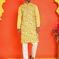 Floral Embroidered Straight Kurta Set ( JOKP P 5236 Yellow )