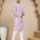 Floral Printed Kurta Pyjama for Men ( JOKP P 5237 Magenta )