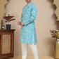 Floral Printed Kurta Pyjama for Men ( JOKP P 5237 Sky )