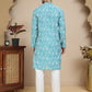 Floral Printed Kurta Pyjama for Men ( JOKP P 5237 Sky )