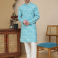 Floral Printed Kurta Pyjama for Men ( JOKP P 5237 Sky )