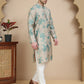Stylish Beige Kurta Set with Artistic Teal Paisley Print ( JOKP P 5242 Beige )