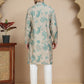 Stylish Beige Kurta Set with Artistic Teal Paisley Print ( JOKP P 5242 Beige )