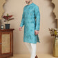 Stylish Blue Kurta Set with Artistic Teal Paisley Print ( JOKP P 5242 Blue )